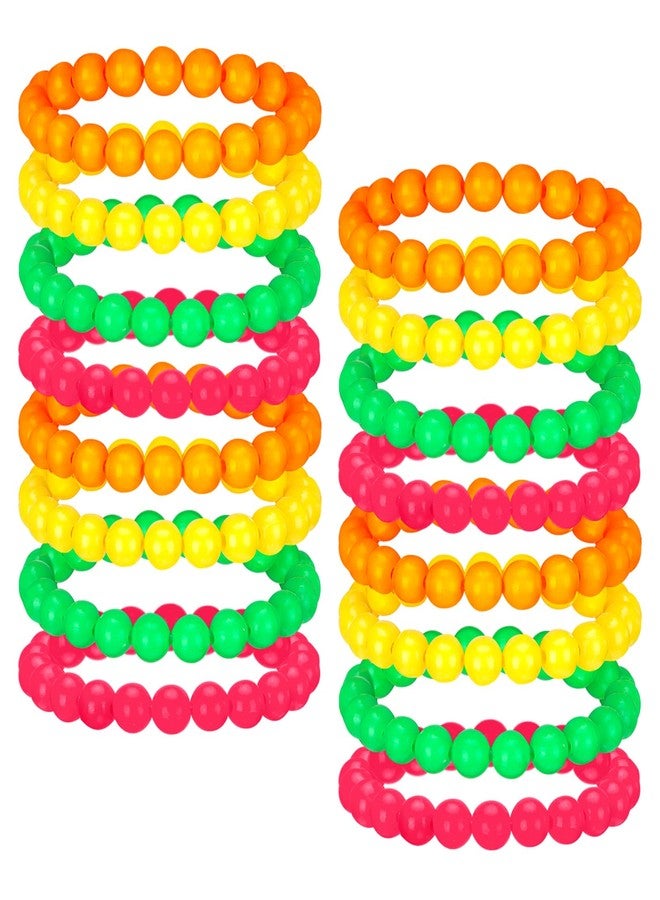 Landical 48 Pcs Halloween Glow in the Dark UV Bead Bracelets Neon Halloween Glow Party Supplies 80s UV Black Light Accessories Bead Bracelets Bulk for Birthday Decorations Wedding Dance Party Favors - Image 1